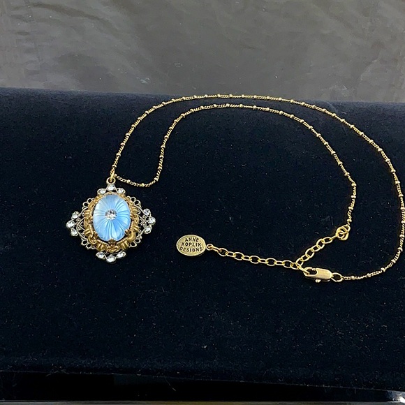 Vtg.Anne Koplik 18” Gold Necklace With Pendant - Picture 6 of 12